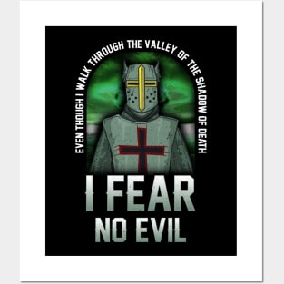 Shadow of Death, I Fear No Evil Christian Templar Posters and Art